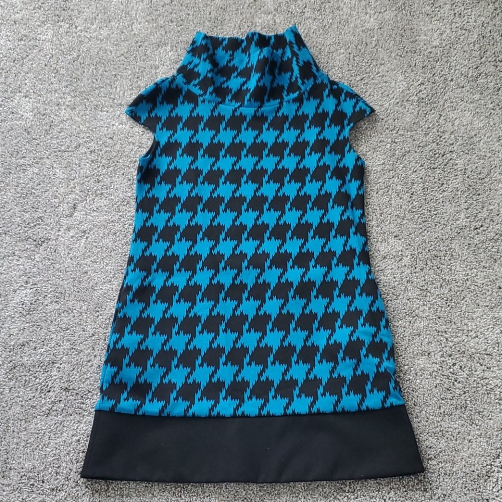 Express Turquoise & Black Patterned Dress